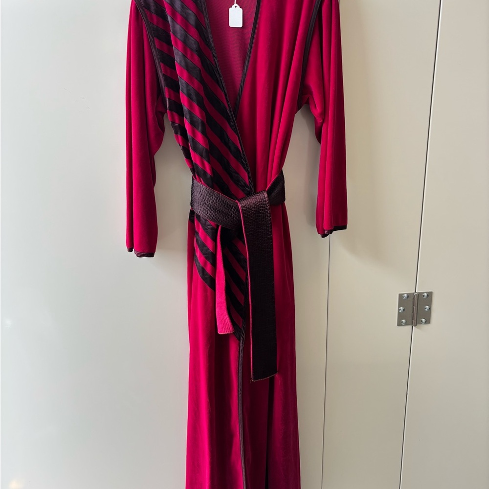 1970s Bill Tice Velvet Robe with Wrap Design